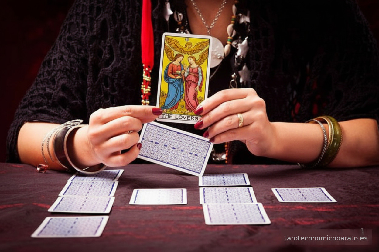 vidente barata - mujer  muestra cartas tarot